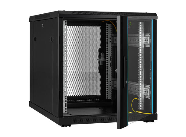 LinkIT Network Rack Cabinet 12U Black W600xD800xH649 | Glass - Perforated 