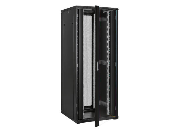 LinkIT Network Rack Cabinet 42U Black W800xD800xH1983, Glass - Split Perf 