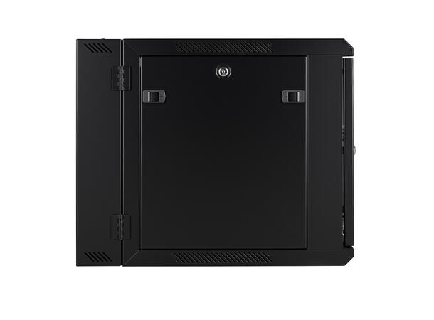 LinkIT Wall Cabinet Hinged 19' 9U Black W600xD600xH501 | Glass - Hinged frame 
