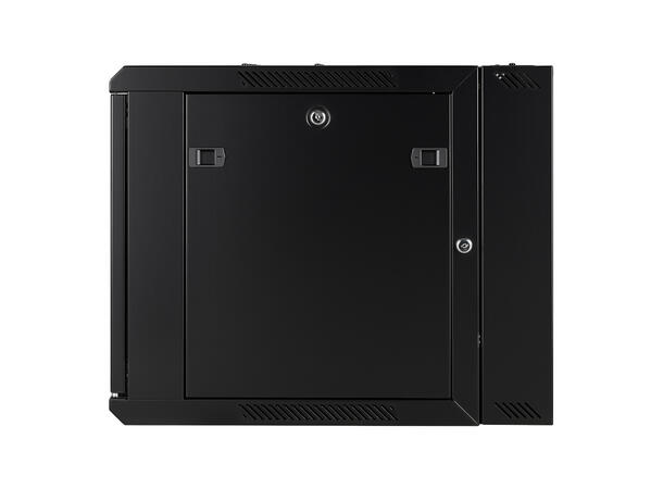 LinkIT Wall Cabinet Hinged 19' 9U Black W600xD600xH501 | Glass - Hinged frame 