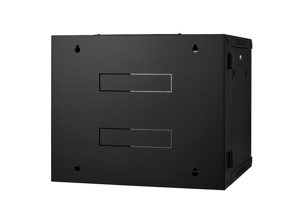 LinkIT Wall Cabinet Hinged 19' 9U Black W600xD600xH501 | Glass - Hinged frame 