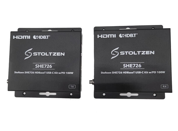 Stoltzen SHE726 HDBaseT™ USB-C Kit 100W PD, 18Gbps, USB2.0, 70/40m, PoC 