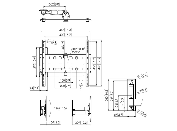 Vogels PFW 3030 DISPLAY WALL MOUNT TURN & TILT 