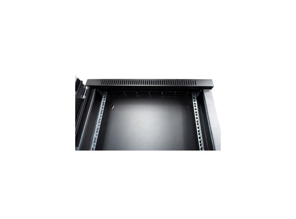 Lande Wall cab. Black  6U W600xD150 NETbox 19" HOME | w/glass door | H373 
