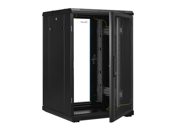 LinkIT Network Rack Cabinet 18U Black W600xD600xH916, Glass - Perforated 