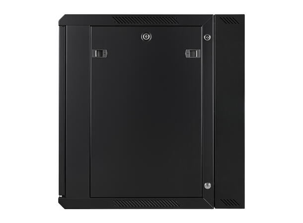 LinkIT Wall Cabinet Hinged 19' 12U Black W600xD600xH635 | Glass - Hinged frame 