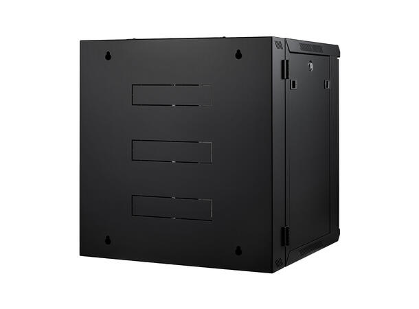 LinkIT Wall Cabinet Hinged 19' 12U Black W600xD600xH635 | Glass - Hinged frame 