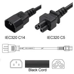 LinkIT strömkabel C14/C5 svart  2m LSZH | 3 x 1,0 mm²