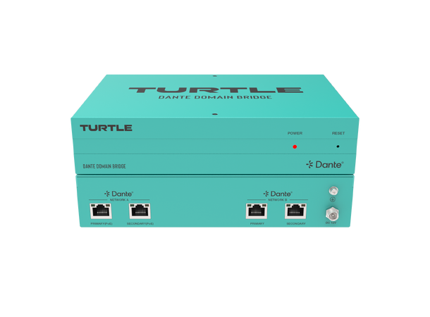 Turtle AV Dante Domain Bridge AES67 Primary/ Secondary Dante networks, lPOE 