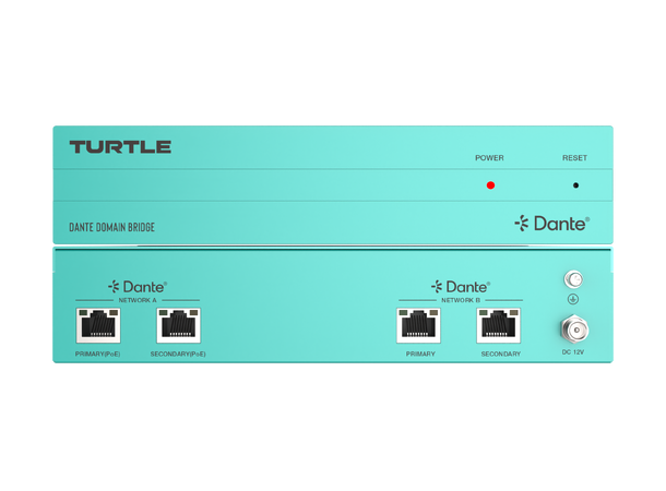 Turtle AV Dante Domain Bridge AES67 Primary/ Secondary Dante networks, lPOE 