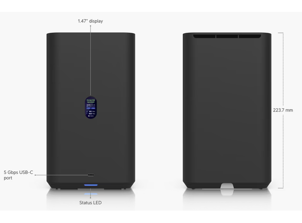 Ubiquiti UniFi NAS 2-Port Black 2 x 3.5" | 2.5Gbit | PoE++ 60W input 