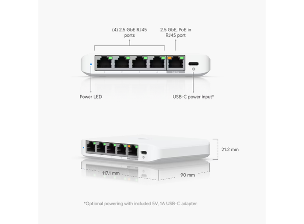 Ubiquiti Unifi Switch Flex mini 2.5Gbit 5xRJ45 