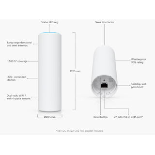 Ubiquiti Unifi Wifi 7 Mesh 2.5 GbE IPX6 13W
