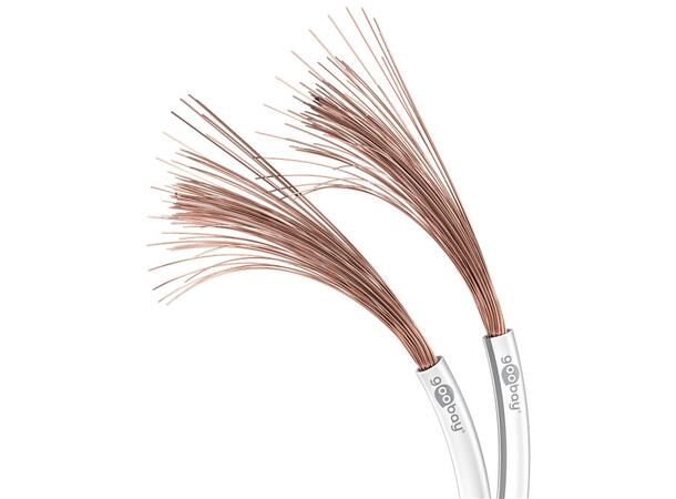 Goobay Speaker Cable white CCA 100 m roll, cable diameter 2 x 0.75 mm² 