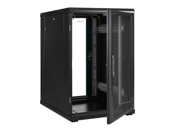 LinkIT Network Rack Cabinet 18U Black W600xD800xH916,  Glass - Perforated 