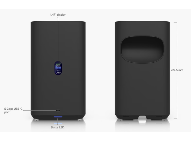 Ubiquiti UniFi NAS 4-Port Black 4 x 3.5"|2xM.2|2.5Gbit|PoE+++ 90W in 