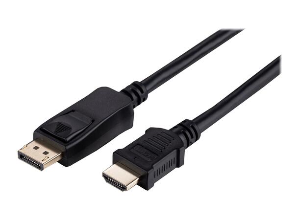 Elivi Displayport to HDMI w/audio 2 m Opptil 4K@60hz w/ DP 1.4 source 