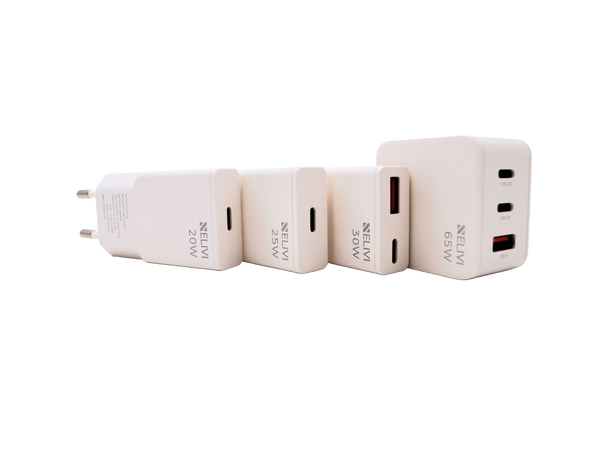 Elivi Solaris Vegglader USB-C + A 30W PD3.0 | QC3+ | AFC | PPS | SuperSlim 