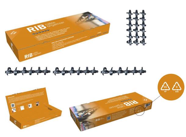 KENSON RIB Cable Organizer (3x38 cm) Black | Pack of 3 pieces 