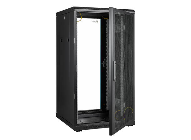 LinkIT Network Rack Cabinet 22U Black W600xD600xH1094, Glass - Perforated 