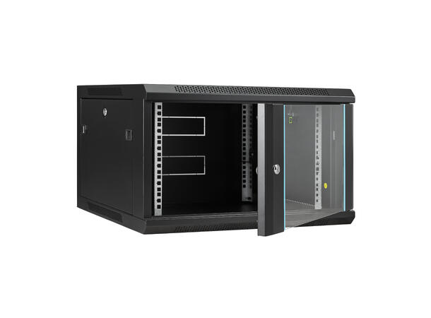LinkIT Wall Cabinet 19' 6U Black W600xD600xH368 |  Glass 