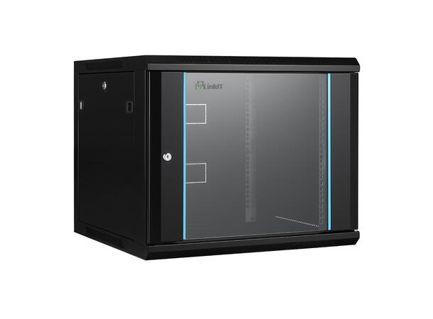 LinkIT Wall Cabinet 19' 6U Black W600xD600xH368 |  Glass 