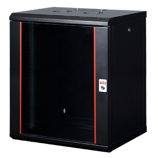 Lande Proline 16U Black W600xD600xH818 | Glass door | 100 kg