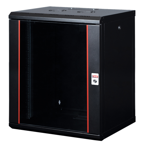 Lande Proline 16U W600xD600xH818 | Black | Glass door