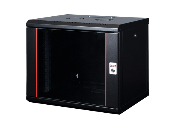 Lande Proline 9U W600xD450xH505 | Black | Glass door 