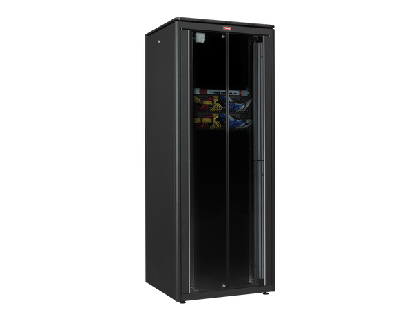 Lande Servercab. Black 42U W800xD 800VCM DYNAmic|w/perf. doors front/split rear