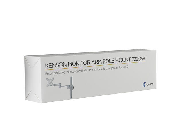 KENSON Table Mount Single Arm Single | White | Mounting Clamp 