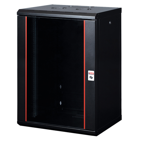 Lande Proline 20U Black W600xD450xH996 | Glass door | 100 kg