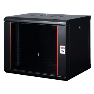 Lande Proline 9U Black W600xD600xH505 | Glass door | 100 kg