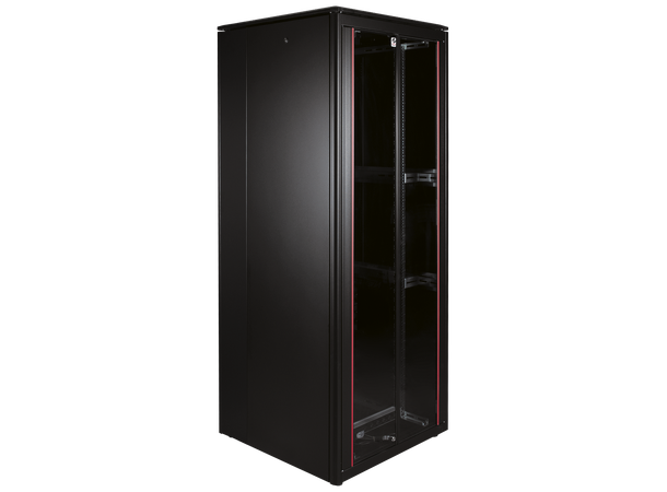 Lande Servercab. Black 42U W800xD1000VCM DYNAmic|w/perf. doors front/split rear 