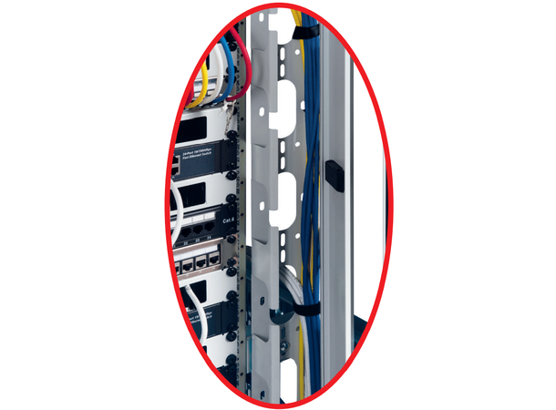 Lande Servercab. Black 42U W800xD1000VCM DYNAmic|w/perf. doors front/split rear 
