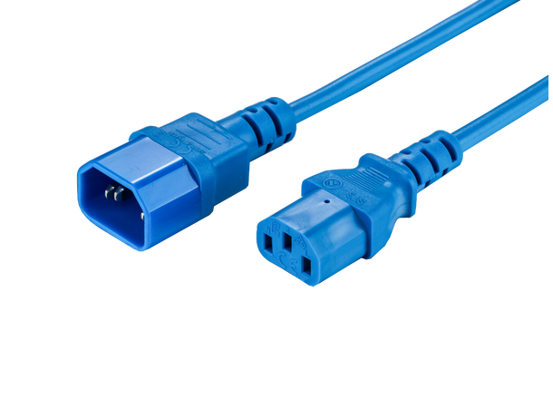 LinkIT strömkabel C13/C14 Blå  0,5m PVC | 3 x 1,00 mm²