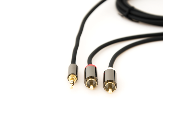 Stoltzen Flex sound cable 3.5mm  2xRC 5m Very flexible cable| 2 x 3mm| Gold Conn.