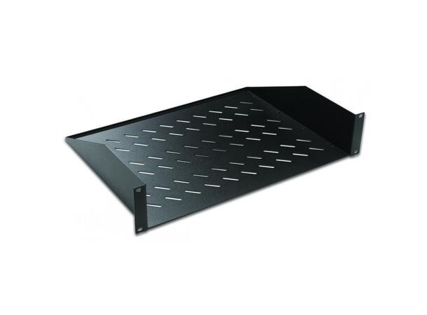 Lande 19" Fasthylle 2U D350 Feste foran | 15kg | Svart 