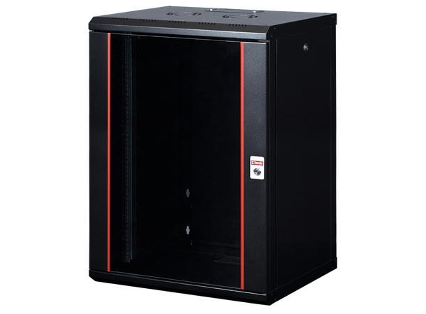 Lande Proline 20U W600xD600xH996 | Black | Glass door 