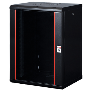 Lande Proline 20U W600xD600xH996 | Black | Glass door