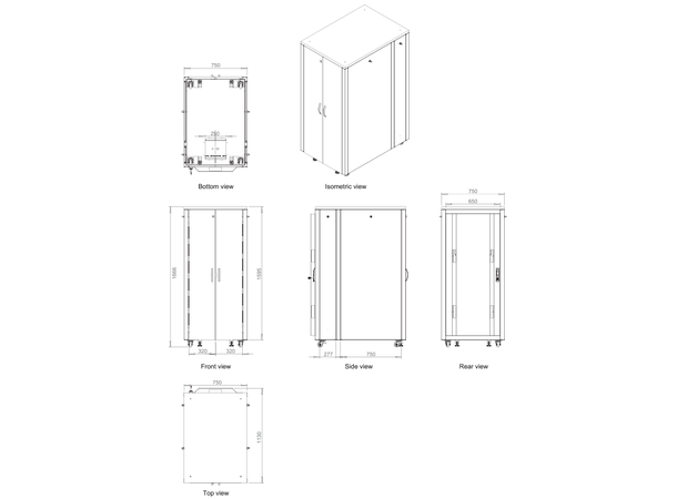 Lande SOUNDproof 32U W750xD1130xH1666mm | 750kg | Cherry 