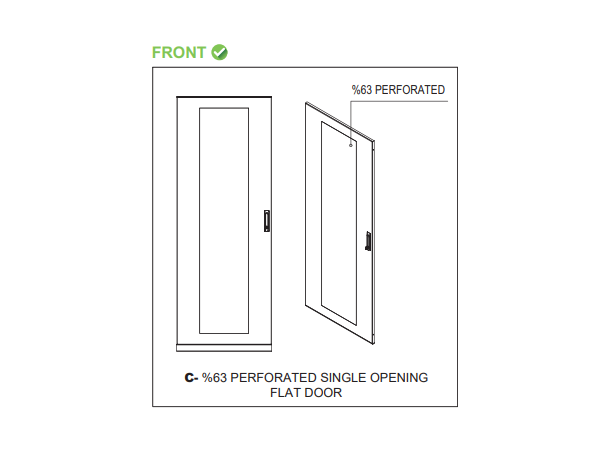 Lande Server cab. Grey 36U W600xD1000 DYNAmic | w/perf. doors front and rear 