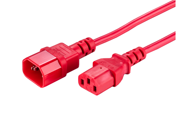 LinkIT Power Cable C13/C14 red 0.5m PVC | 3 x 1,00 mm² | H05VV-F 