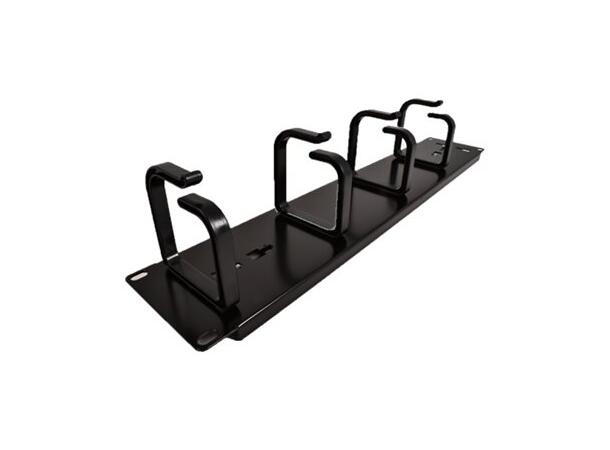 LinkIT kabelguide 19" 2U 5 hoops Svart kabel hållare | plastic | ex screws 