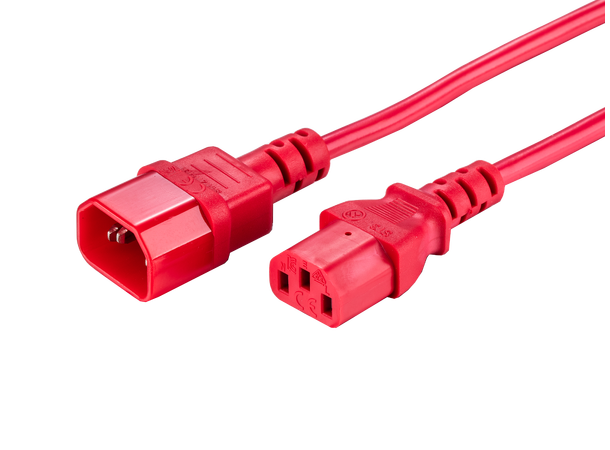 LinkIT strömkabel  C13/C14 Röd 1m PVC | 3 x 1,00 mm² | H05VV-F
