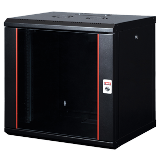 Lande Proline 12U Black W600xD600xH640 | Glass door | 100 kg