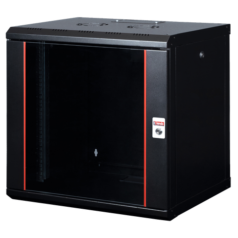 Lande Proline 12U W600xD600xH640 | Black | Glass door