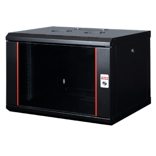 Lande Proline 7U Black W600xD600xH418 | Glass door | 100 kg