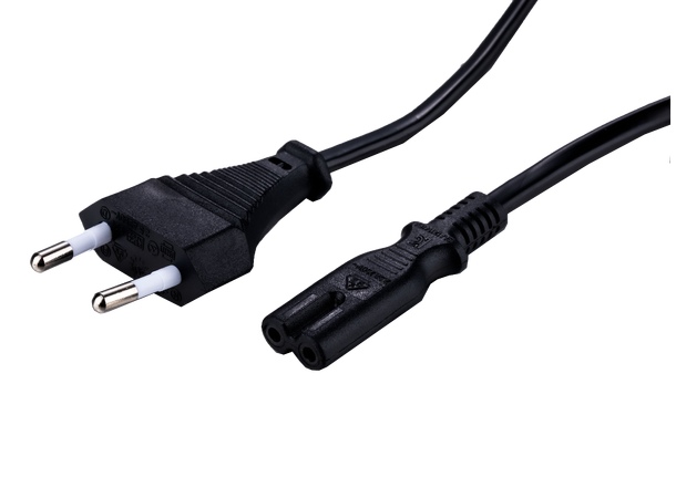 LinkIT strömkabel CEE 7/16 - C7 svart 1m Euro - C7 | 2 x 0,75mm² | PVC 
