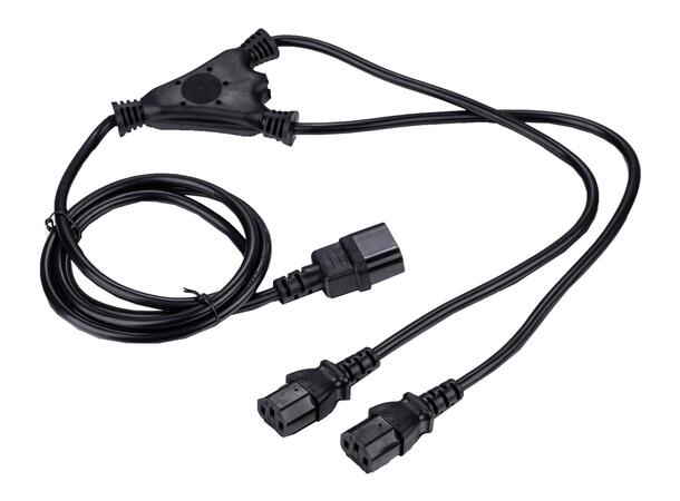 LinkIT strömkabel CEE 7/7 to 2xC13  1.8m Splitt Schuko til 2xC13| 1,00mm² | svart 